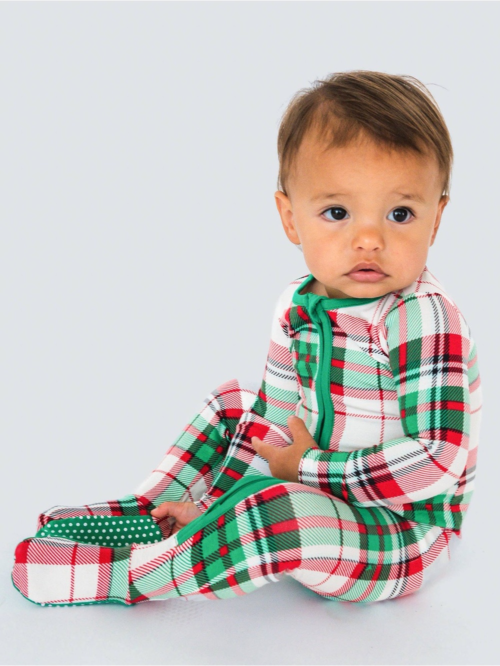 Ruggedbutts Holiday Cotton Modal Plaid Footie 0-3 3-6 6-12 12-18 18-24 months